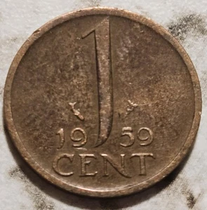 1959 Netherlands 1 Cent Coin Free S&H BIN260 - Picture 1 of 2