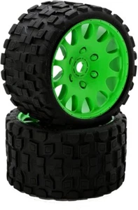 PowerHobby Scorpion Belted Monster Truck Tires / Wheels w 17mm PHBPHT1131SGREEN - Picture 1 of 1