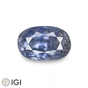 IGI Certified KASHMIR Blue Sapphire 1.46 Ct. Natural Untreated OVAL Strong Blue - Picture 1 of 9