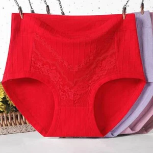 Ladies Underwear High Waist Plus Size Middle Woman Thin Cotton Panties Sexy - Picture 1 of 18