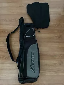 mizuno scratch sac carry bag With Rain Hood Black & Gray Lightweight - Picture 1 of 7