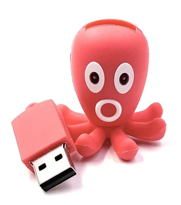 Poulpe Rouge Habitant De La Mer Clé USB 8 Go 16 Go 32 Go 64 Go 2.0 / 3.0 - Photo 1/2
