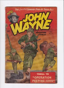 JOHN WAYNE ADVENTURE COMICS #14 [1952 GD] "OPERATION PEEPING JOHN"  TOBY PRESS - Picture 1 of 2