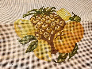 Vintage CS542 Brunswick Needlepoint Screen Stamped Canvas Fruit Unused - Picture 1 of 4