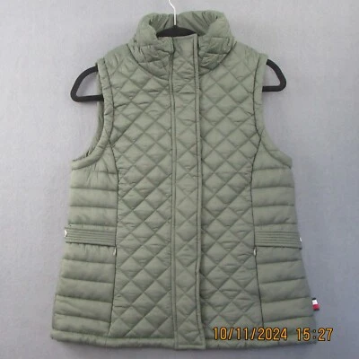 Tommy Hilfiger Chaleco Puffer Mujer Talla Pequeña Verde Púrpura Acolchado Cremallera Completa Foto 1 de 4