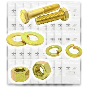 Grade 8 Hex Cap Screws Nuts Washers Fine Thread Zinc Yellow Assortment - 574PCS - Picture 1 of 2
