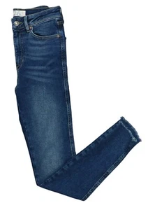 Free People Frayed Hem Skinny Leg 28" Inseam Women's Denim Jeans NWT Capri Blue - Picture 1 of 1