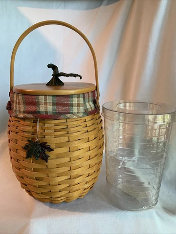 Longaberger 2000 October Fields Basket Combo  Lid, Liner, Protector, Tie-on Cover