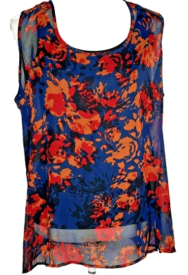 Traje de baño Miraclesuit Everyday Shapewear XL Top SOLO Tankini floral azul marino naranja Foto 1 de 4
