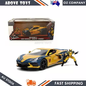 Jada Toy 1:24 Xmen Wolverine Figure With 2020 Chevy Corvette Diecast Car Model - Picture 1 of 6