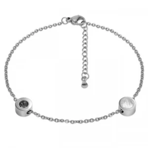 1 Armkette mit Perlmutt Anhänger Kette silber Edelstahl Damen Armband glänzend - Picture 1 of 1
