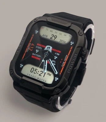 MK66 Smartwatch: Rugged Health & Fitness Tracker - Waterproof, 1.85” HD Screen - Image 1 of 4