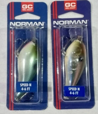 Lot of 2 Norman Speed N Crankbaits Olive Blue and EV00 New - Image 1 of 4