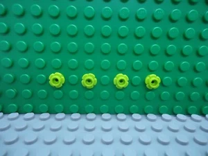 Lego 4 Lime Green 1x1 knob with 5 petal edges plant flower NEW - Picture 1 of 1