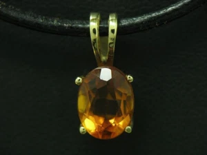 Colgante De Citrino De Oro Amarillo / 14kt 585 Oro / 1,30ct Citrino / 0,9g - Imagen 1 de 6