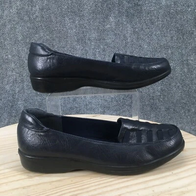 Zapatos Easy Street Para Mujer 12 Anchos Genesis Mocasín Azul Imitación Cuero Sin Cordones Informales Foto 1 de 4