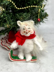 2011 Annalee 3" Ribbon Candy Kitty Christmas Ornament - Picture 1 of 8