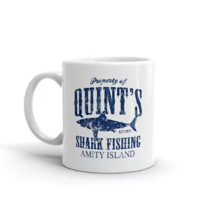 Quint's Shark Fishing White glossy mug - Picture 1 of 7