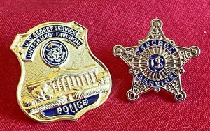US SECRET SERVICE PIN - US SECRET SERVICE STAR & UD BADGE / LOT OF TWO - Bild 1 von 6