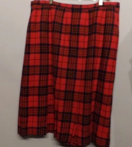 Vintage Pendleton Wool Authentic Red Leslie Tartan Lined Skirt Size 22 EUC 2X - Bild 1 von 6