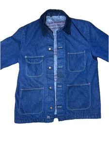 Cappotto giacca jeans vintage Wrangler anni 70 blu campana foderato coperta denim lavoro 42 - Foto 1 di 17
