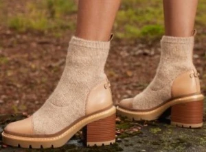 Sam Edelman Mujer Talla 7.5 Rozanna Botín Tejido y Cuero Superior Bronceado Suela - Imagen 1 de 12