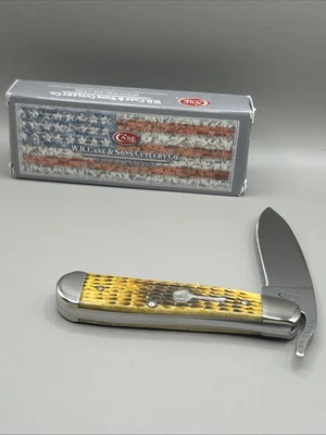 Case XX 61953 1/2L SS Goldenrod Handle | Banjo Shield -Drop Point RussLock Knife - Image 1 of 4