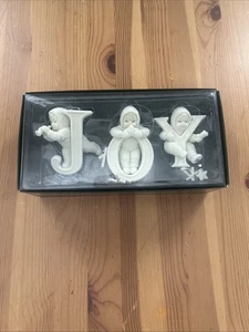 Department 56 Snowbabies Set of 3 "JOY" Bisque Angel Ornaments. - Picture 1 of 19