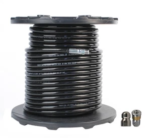 Schieffer 3/8" x 200' 4000 PSI Sewer Jetter Hose & 8.0 BN & 8.5 RT Nozzles - Picture 1 of 10