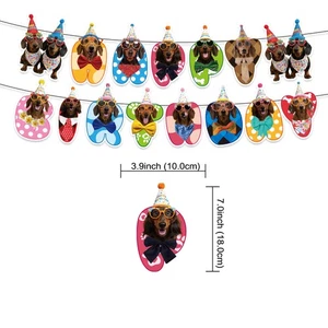 Dachshund Theme Birthday Party Decor Supplies Banner for Kids Gifts Decorations - Picture 1 of 2
