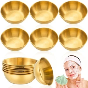 6 Pcs DIY Face Mask Mixing Bowl 3.23 Stainless 1 Count (Pack of 6), Gold - Picture 1 of 6
