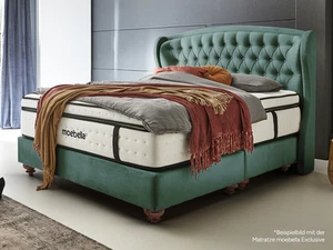 Boxspringbett Chesterield-Kopfteil 180x200 cm Smaragd Samt matt OHNE MATRATZE - Bild 1 von 4