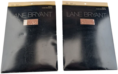 Pantimedias Lane Bryant Daysheer Beige B Punta Reforzada Invisible Lote de 2 (NOS) Foto 1 de 2