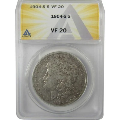 1904 S Morgan Dollar VF 20 ANACS Silver $1 Coin SKU:I21119 - Image 1 of 4