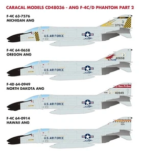 Caracal 1/48 decal Air National Guard F-4C/D Phantom Part 2 - CD48036 - Picture 1 of 3