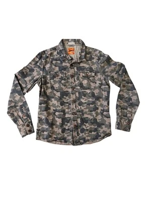 Superdry The Flatland Shirt Army Green Camouflage Button Down Mens Sz Large - Image 1 of 4