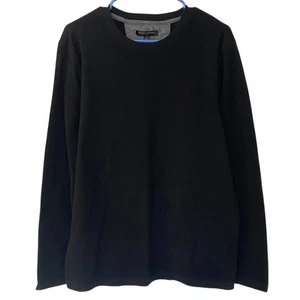 BANANA REPUBLIC NWOT Men's Long Sleeve Shirt Micro Waffle Knit Black Size Large - Imagen 1 de 4