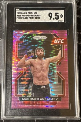 2022 Panini Prizm UFC Magomed Ankalaev Pink Pulsar /42 SGC 9.5 - Image 1 of 2