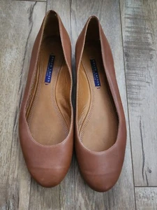 Ralph Lauren Purple Label Womens 10 B Leather Flats Brown Ballet SPAIN MADE - Picture 1 of 7