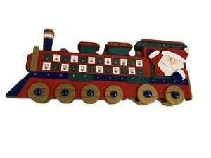 Vintage Wooden Advent Calendar Santa Train EUC - Picture 1 of 5
