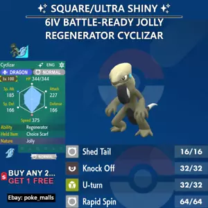 ✨ SHINY CYCLIZAR ✨ | 6IV REGENERATOR BATTLE-READY | Pokemon Scarlet and Violet - Picture 1 of 6