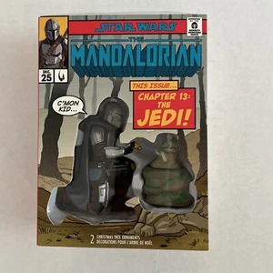 HALLMARK WALMART ONLY STAR WARS THE MANDALORIAN & GROGU COMIC BOX ORNAMENT SET - Picture 1 of 5