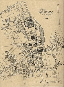 Merrimac West Newbury Merrimacport MA 1884 Maps with Homeowners Names Shown - Picture 1 of 4