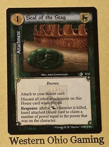 A Game of Thrones CCG Seal of the Stag #61 Rare GOT TCG Ice and Fire Edition - Picture 1 of 2