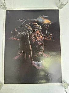 Vintage African American Black Jesus Christ Poster R. Agbe - Picture 1 of 6