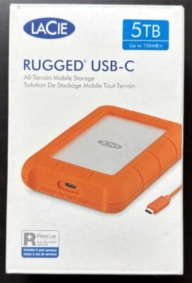 LaCie Rugged USB-C 5TB Externe Festplatte - Orange (STFR5000800) - Bild 1 von 4