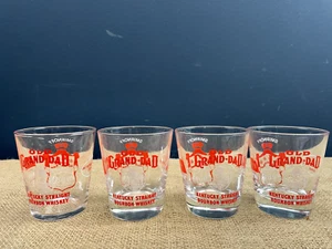 4 VINTAGE MULTI BRAND GLASSES -SMIRNOFF -OLD GRANDAD WHISKEY-HENNESSY - FRANCE - Picture 1 of 9