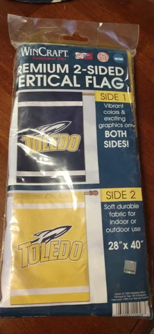 WINCRAFT 2-SIDED BANNER FLAG - TOLEDO ROCKETS LOGO 28"X40"  BRAND NEW Cover