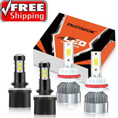 LED Headlight Kit Bulb Combo High Low Beam White For Plymouth Acclaim 1993-1995 - Image 1 of 4