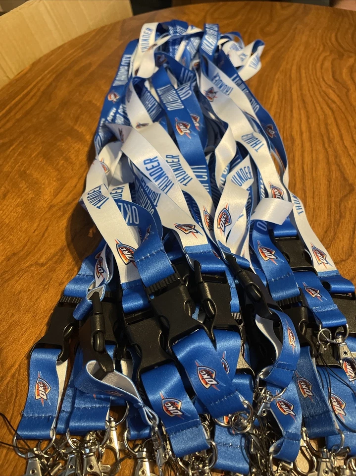 Oklahoma City Thunder Lanyard (azul y blanco) lote de 25 Foto 1 de 1